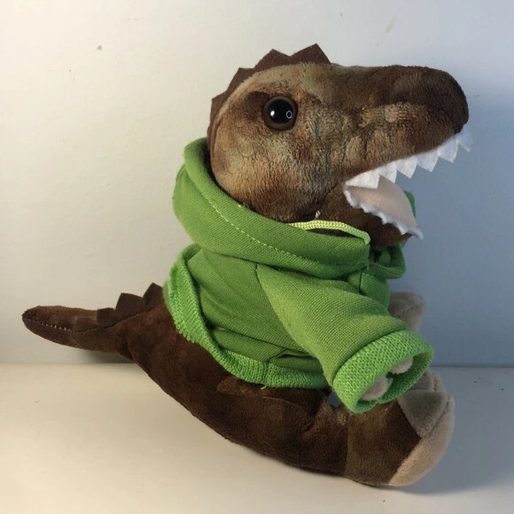 10" Green & Red Accented T-Rex Dinosaur Buddy Stuffed Plush - Picture 1 of 4